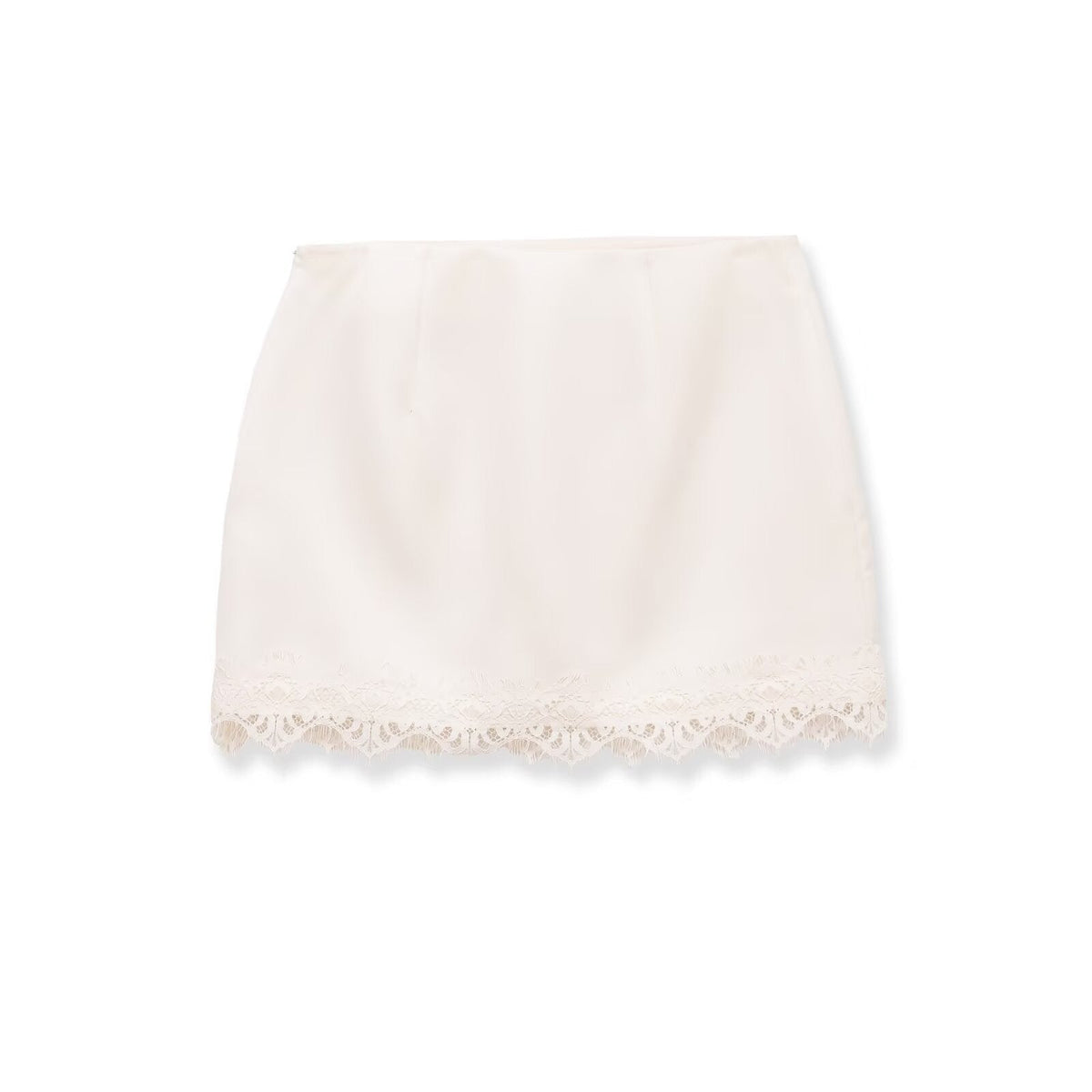 Damen eleganter Rock mit Spitzenbesatz und strukturiertem Gewebe EB