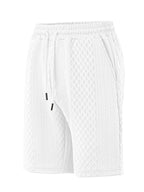 Strukturierte Herren-Loungeshorts mit elastischem Bund, Kordelzug und Seitentaschen