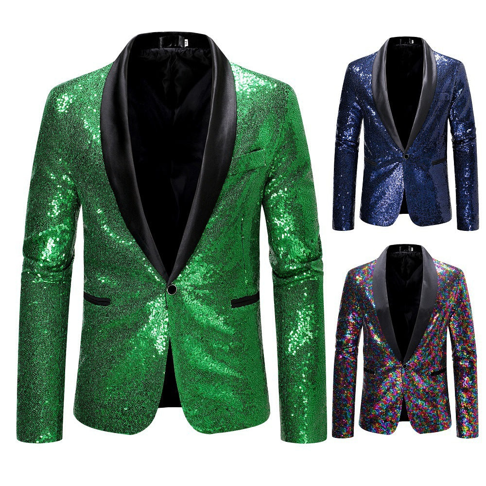 Damen Glamouröser Pailletten Blazer EB