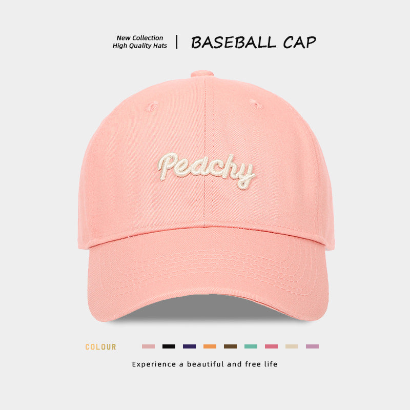 Stilvolle Baseballkappe mit Pfirsich-Stickerei