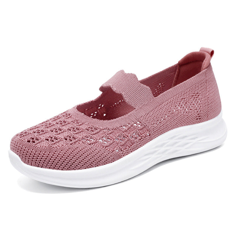 Damen Bequeme Slip-On Ballerinas mit floralen Details EB