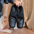Damen elegante Ballerinas mit verstellbarem Riemen und weichem Innenteil EB