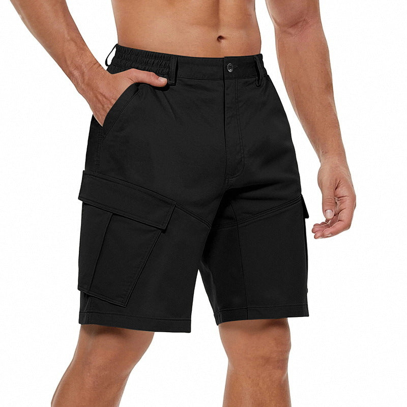 Herren-Bermuda mit Knopfleiste und teilelastischem Bund