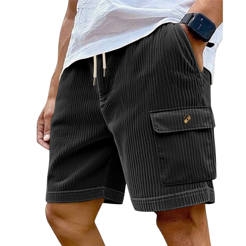 Herren-Utility-Shorts aus Cord mit elastischem Bund