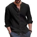 Herren Elegantes Hemd mit Knopfleiste und strukturiertem Design EB