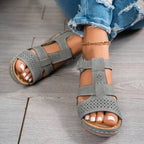 Damen bequeme Komfortsandalen mit atmungsaktiven Cut-Outs EB