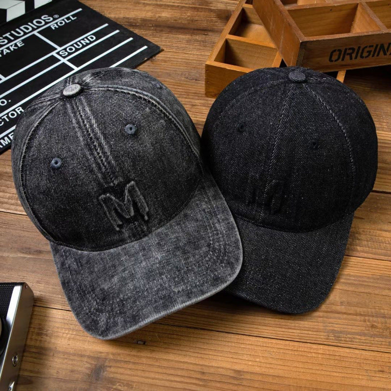 Distressed-Denim-Baseballcap für Herren