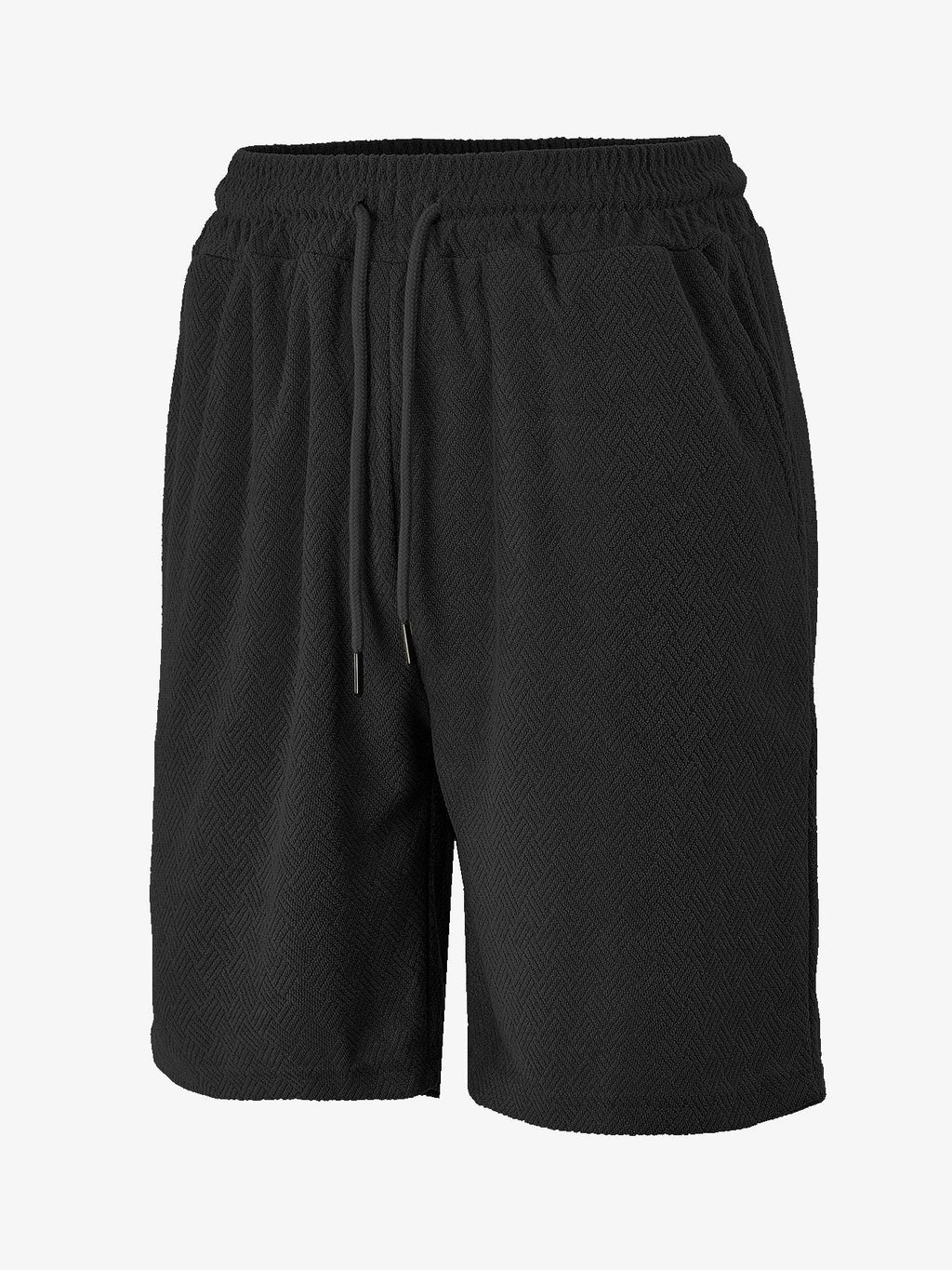 Herren Frottee-Shorts mit Fischgrätmuster
