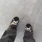Damen Ballerinas mit klassischem Punktedesign und individuell anpassbarem Riemen EB