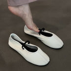Damen Bequeme Ballerinas mit elastischem Riemen und weichem Innenfutter EB