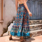 Damen Maxirock mit verspieltem Paisleymuster und Rüschendetails EB