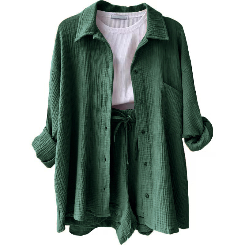 Lässiges Oversized-Shirt und Shorts-Set für Damen