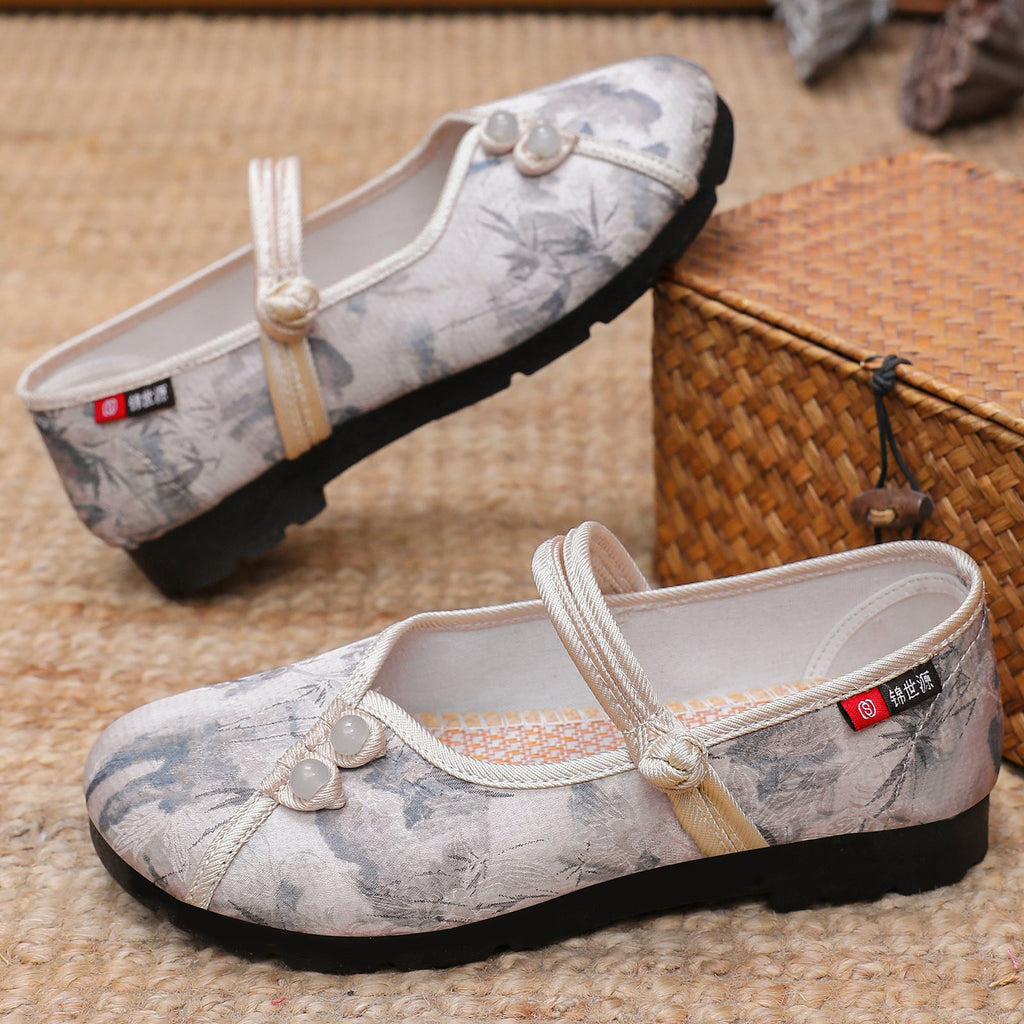 Damen ballerina Schuhe mit floralem Design EB