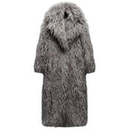 Damen Flauschiger Oversized-Mantel aus Kunstpelz EB