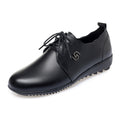 Damen Bequeme Schnürschuhe aus hochwertigem Leder mit rutschfester Sohle EB