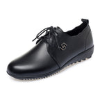 Damen Bequeme Schnürschuhe aus hochwertigem Leder mit rutschfester Sohle EB