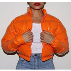 Damen glänzende Steppjacke EB