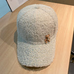 Schimmernde Damen-Baseballcap mit Plüsch