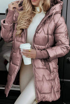 Damen Integrierte Kapuzenjacke mit steppendem Design EB