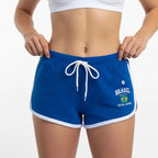 Damen-Sweatshorts mit Brasilien-Stickerei und Kordelzug