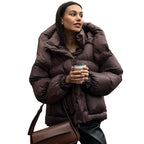 EB | Damen Gesteppte Winterjacke mit Oversized Kapuze – Warm, Wasserabweisend & Modern
