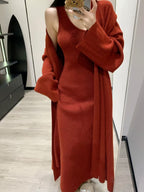 Damen Eleganter Strickmantel mit weitem Schnitt und praktischen Taschen EB