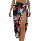 Damen eleganter Floral-Langrock mit seitlichem Schlitz EB