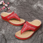 Damen Bequeme Schmuck-Sandalen mit Zehensteg EB