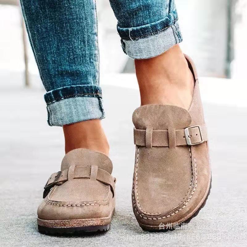 Damen Mokassins mit modischem Schnallen-Detail und bequemer Sohle EB
