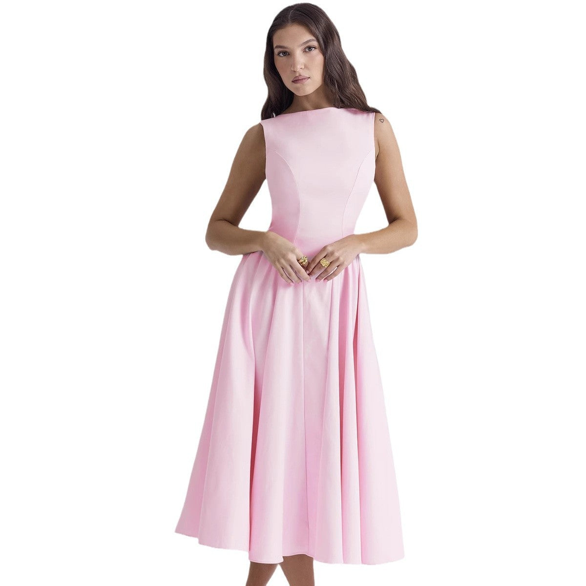 Damen A-Linie Cocktailkleid mit elegantem Taillenkürzel und femininem Schnitt EB