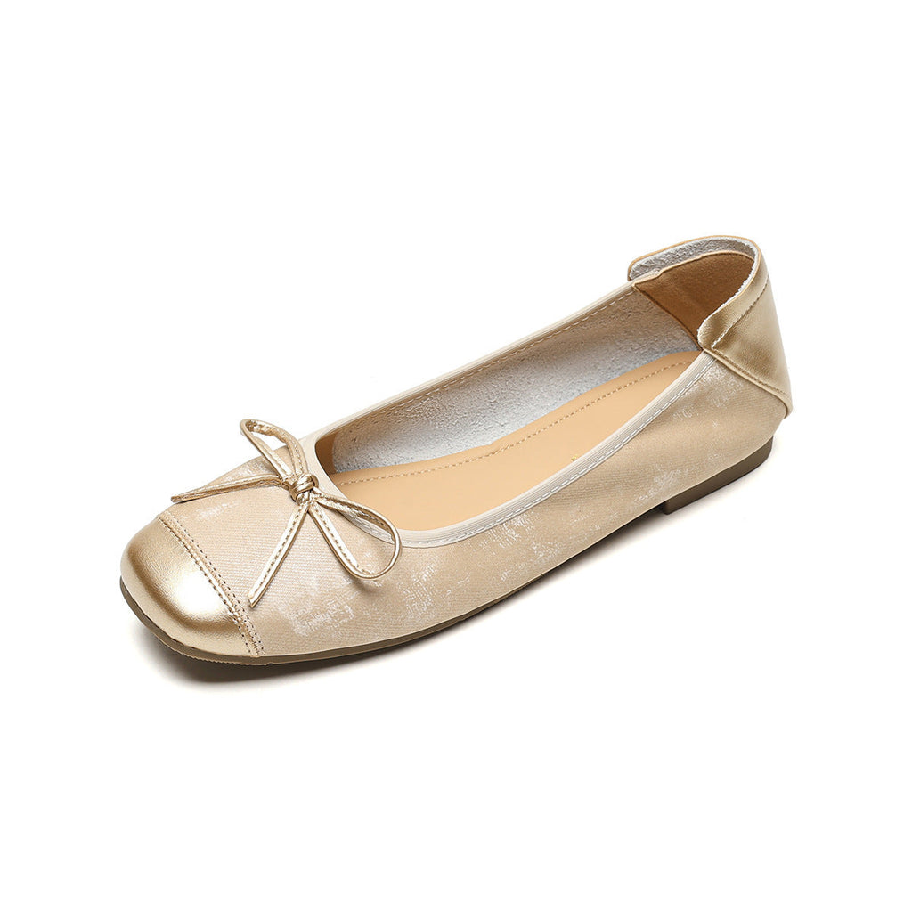 Damen Ballerinas mit schimmerndem Schleifenakzent EB