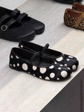 Damen Ballerinas mit trendigem Punktdesign und bequemer Passform EB