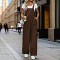 Damen eleganter Latzoverall aus leichter Baumwolle mit komfortablem Schnitt und praktischen Taschen EB
