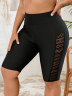 High-Waisted Sportshorts mit Netzeinsätzen