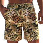 Herren Badeshorts mit animalischem Muster und elastischem Bund EB