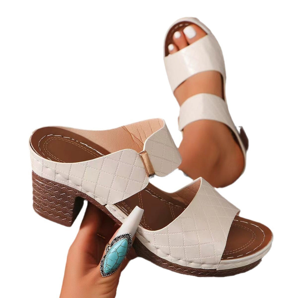 Damen bequeme Absatzsandalen mit atmungsaktiven Riemen und stabiler Laufsohle EB