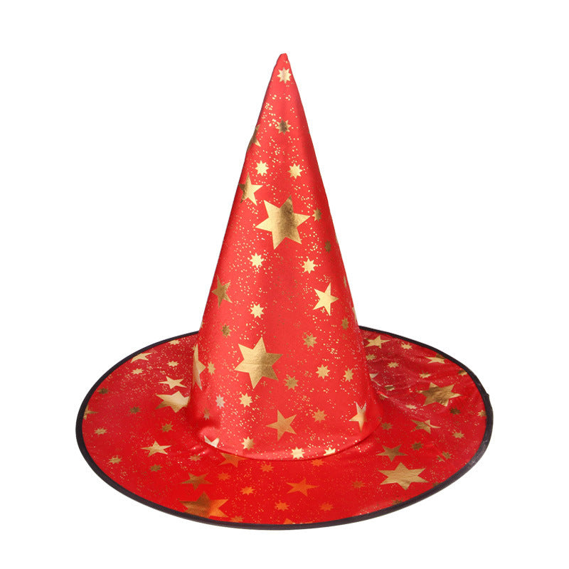 Glitzernder Hexenhut mit Sternen