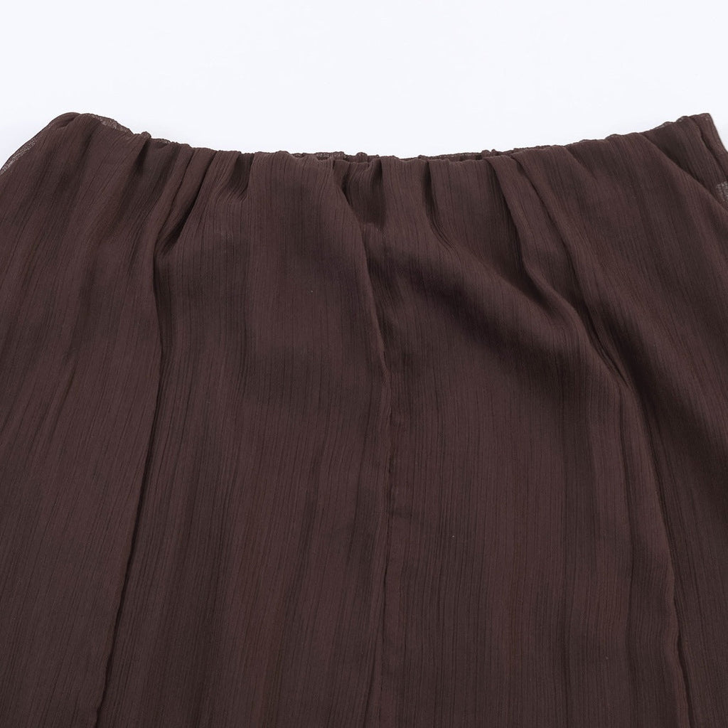 Damen Eleganter, fließender Maxirock mit Volants EB