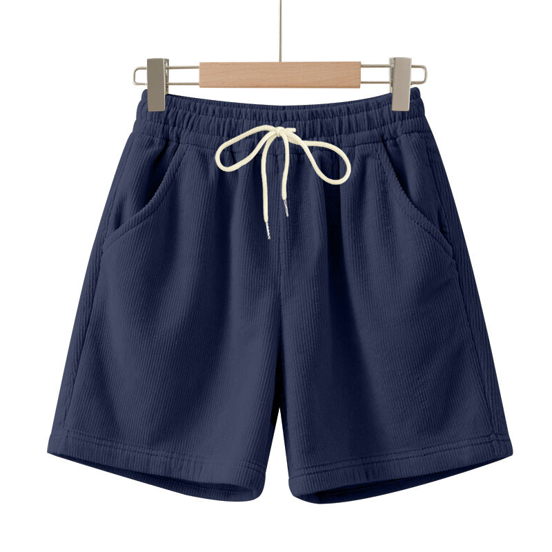 Herren nan gerippte Jersey-Shorts mit elastischem Bund, dekorativem Kordelzug und seitlichen Eingrifftaschen EB