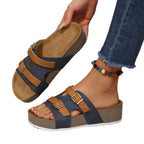 Damen Bequeme Plateau-Sandalen mit verstellbaren Riemen EB