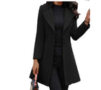Damen schicker taillierter Wintermantel mit eleganten Knöpfen EB