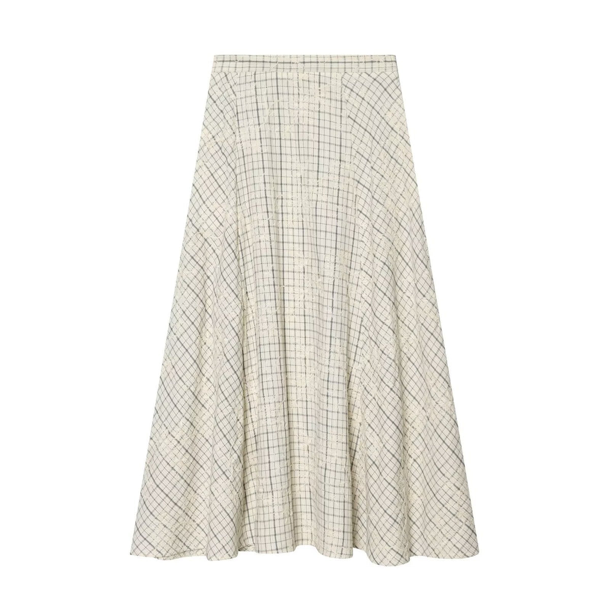 Damen Maxirock mit elegantem Karomuster und fließendem Schnitt EB