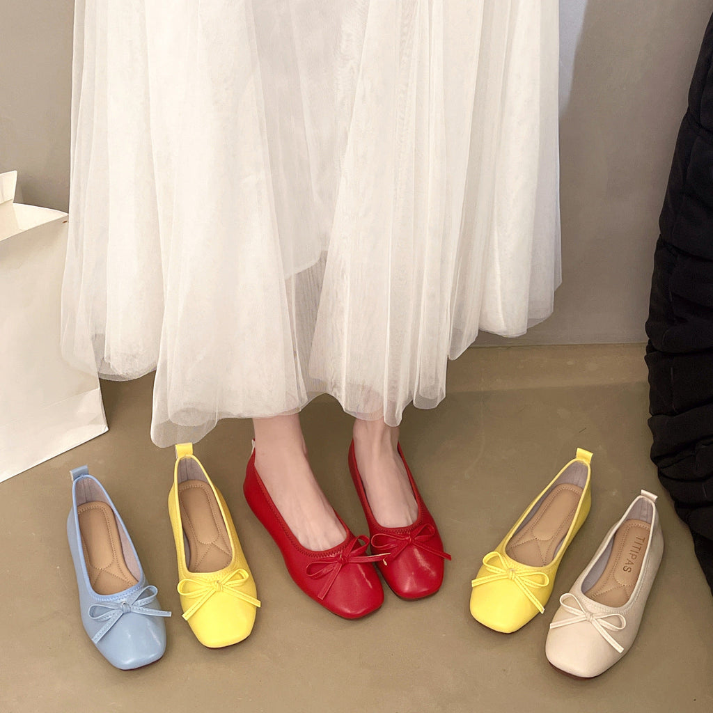 Damen Ballerinas mit süßem Schleifen-Design und komfortabler Sohle EB