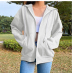 Damen bequeme Kapuzenjacke mit praktischen Taschen und lässigem Schnitt EB