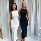 Damen Elegantes bodenlanges Kleid mit strukturiertem Design EB