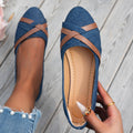 Damen elegante Ballerinas mit gekreuzten Riemen EB