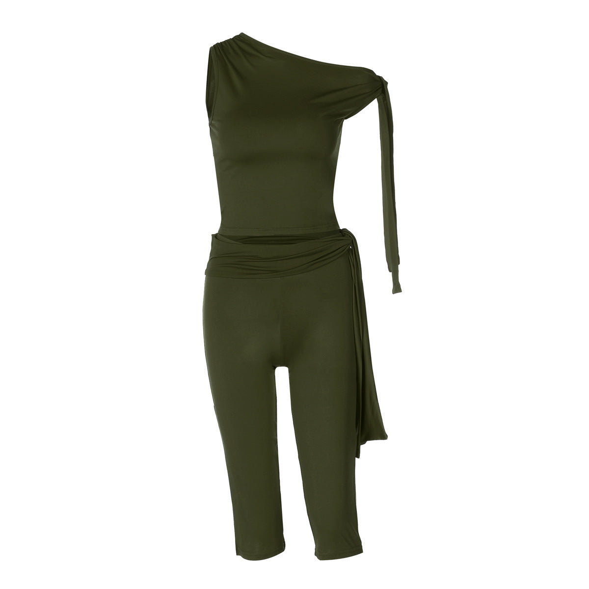 Damen Einseitiger Jumpsuit mit exklusiven Drapierungen EB