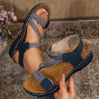 Damen bequeme Freizeitsandalen mit ergonomischer Riemchenstruktur und gepolsterter Sohle EB