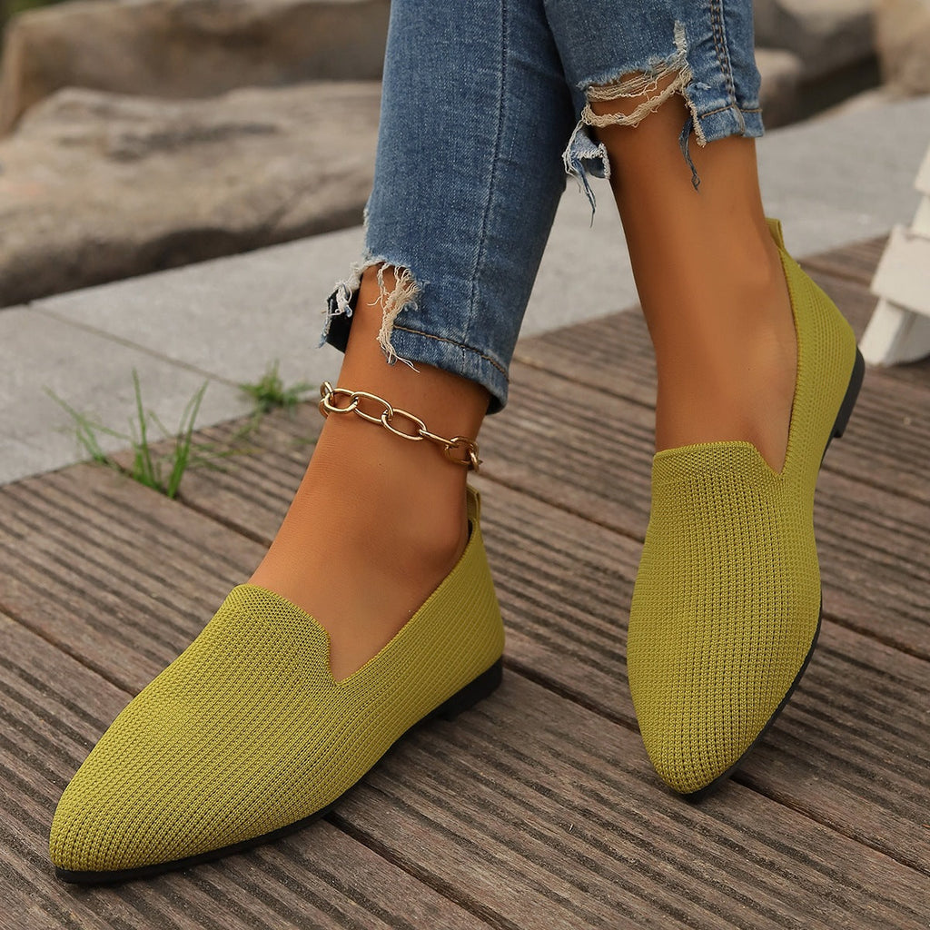 Damen Bequeme Slip-On Schuhe mit atmungsaktivem Gewebe EB