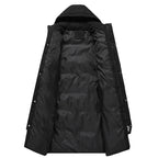 Damen lange Daunenjacke mit hohem Kragen und winddichten Eigenschaften EB